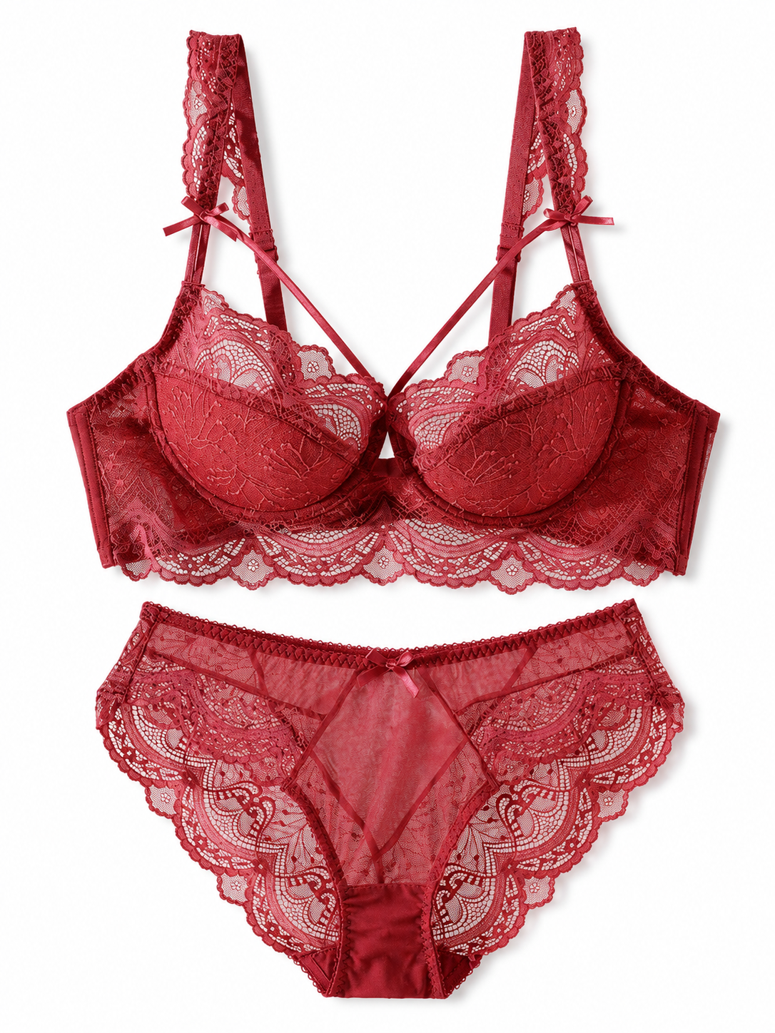 Soft Noir TZ-002 White Lace Bra & Panty Set – Romantic and Feminine Intimate Wear