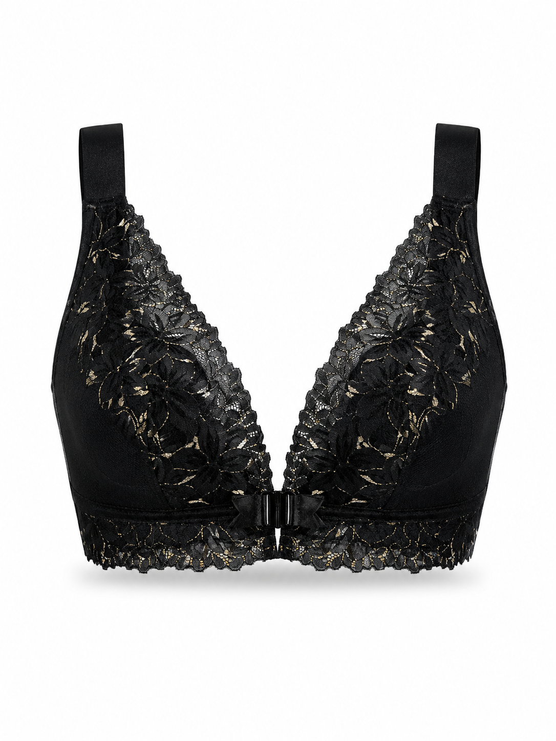 Soft Noir XZ-OO8 Front-Closure Wireless Smoothing Bra
