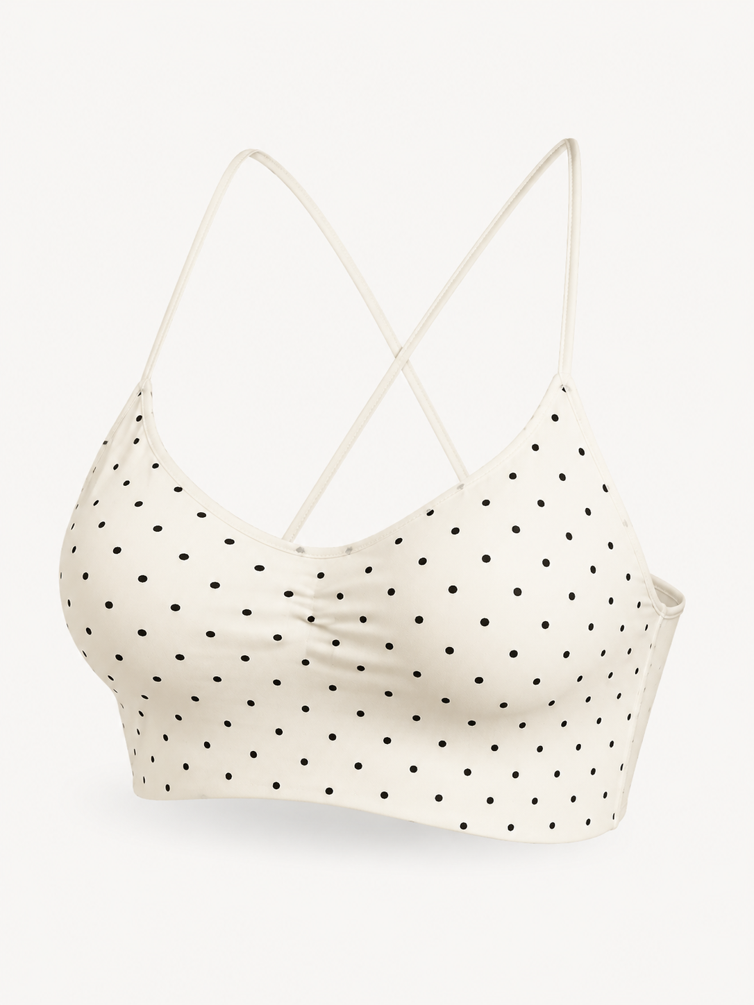 Soft Noir Ivory Dot Crossover Back Camisole in ivory dot for refined lingerie styling