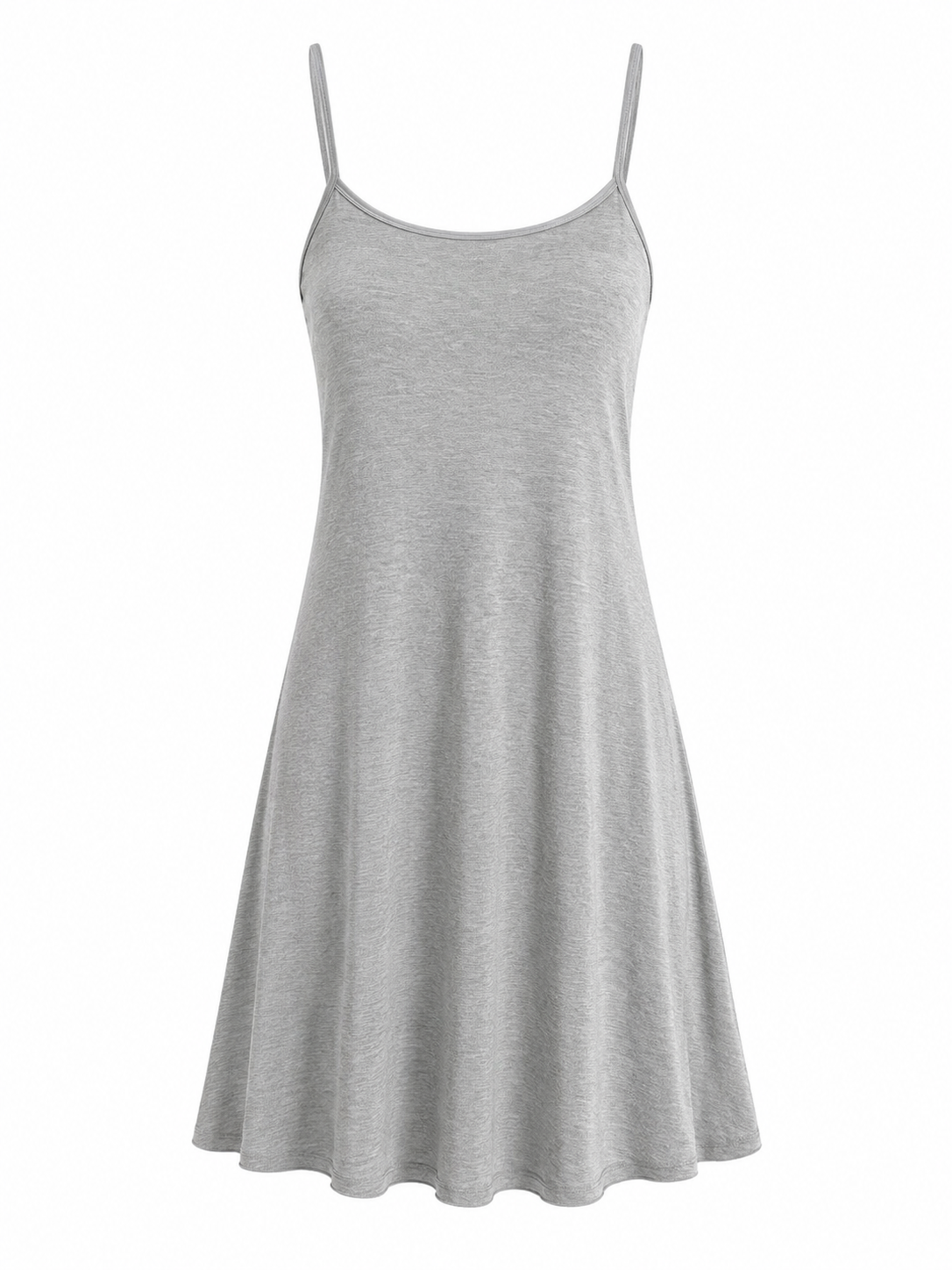 Soft Noir light grey soft modal cami nightdress on white background