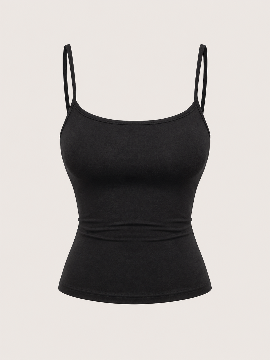 Soft Noir Padded Strappy Camisole in black for refined lingerie styling