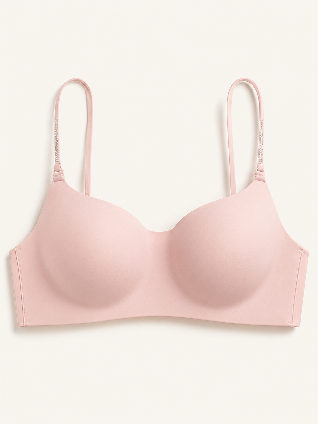 Soft Noir Rhinestone One-Shoulder Balconette Bra in rose pink for refined lingerie styling