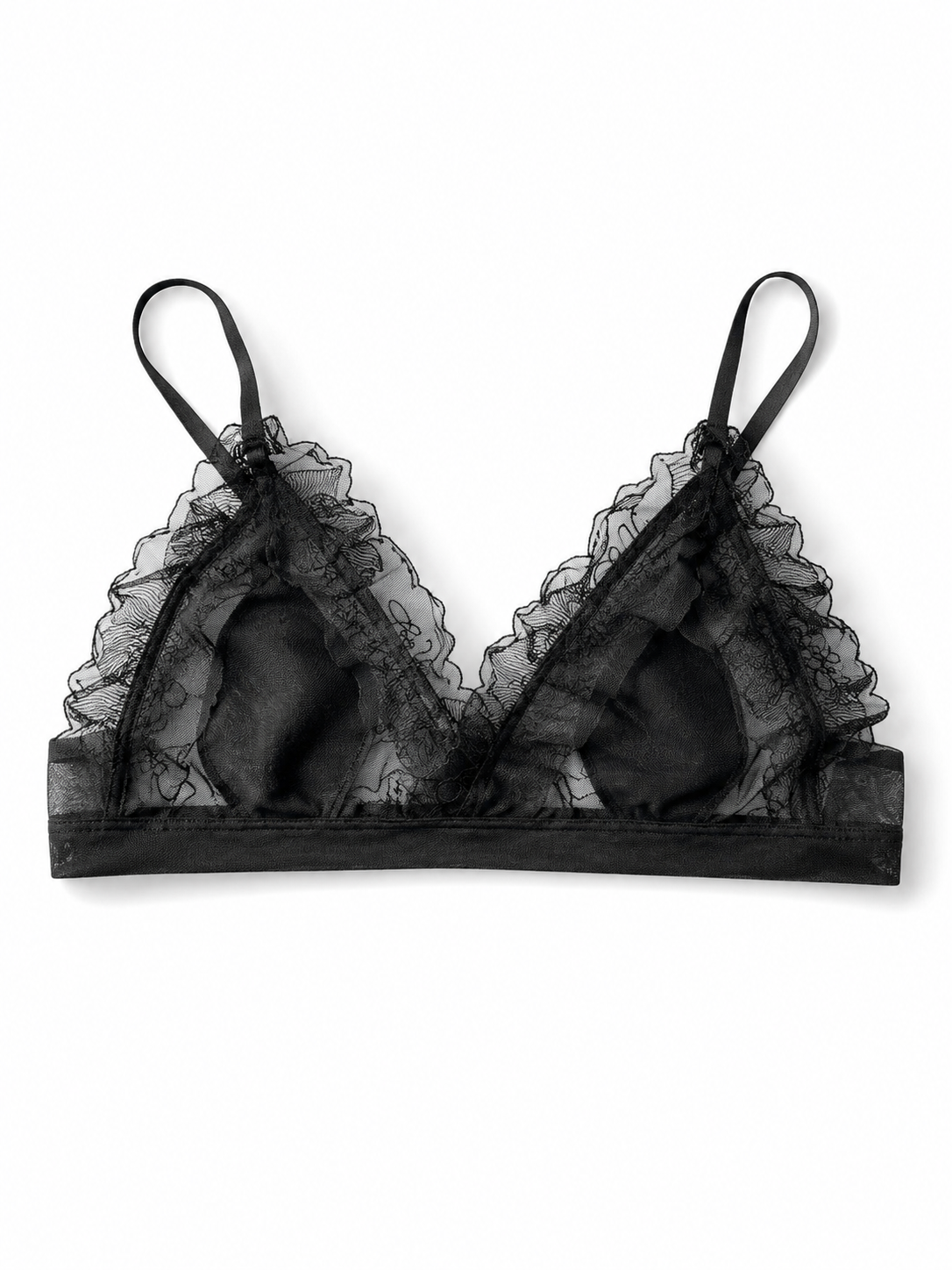 Soft Noir XZ-003 Floral Lace Bralette for Small Bust
