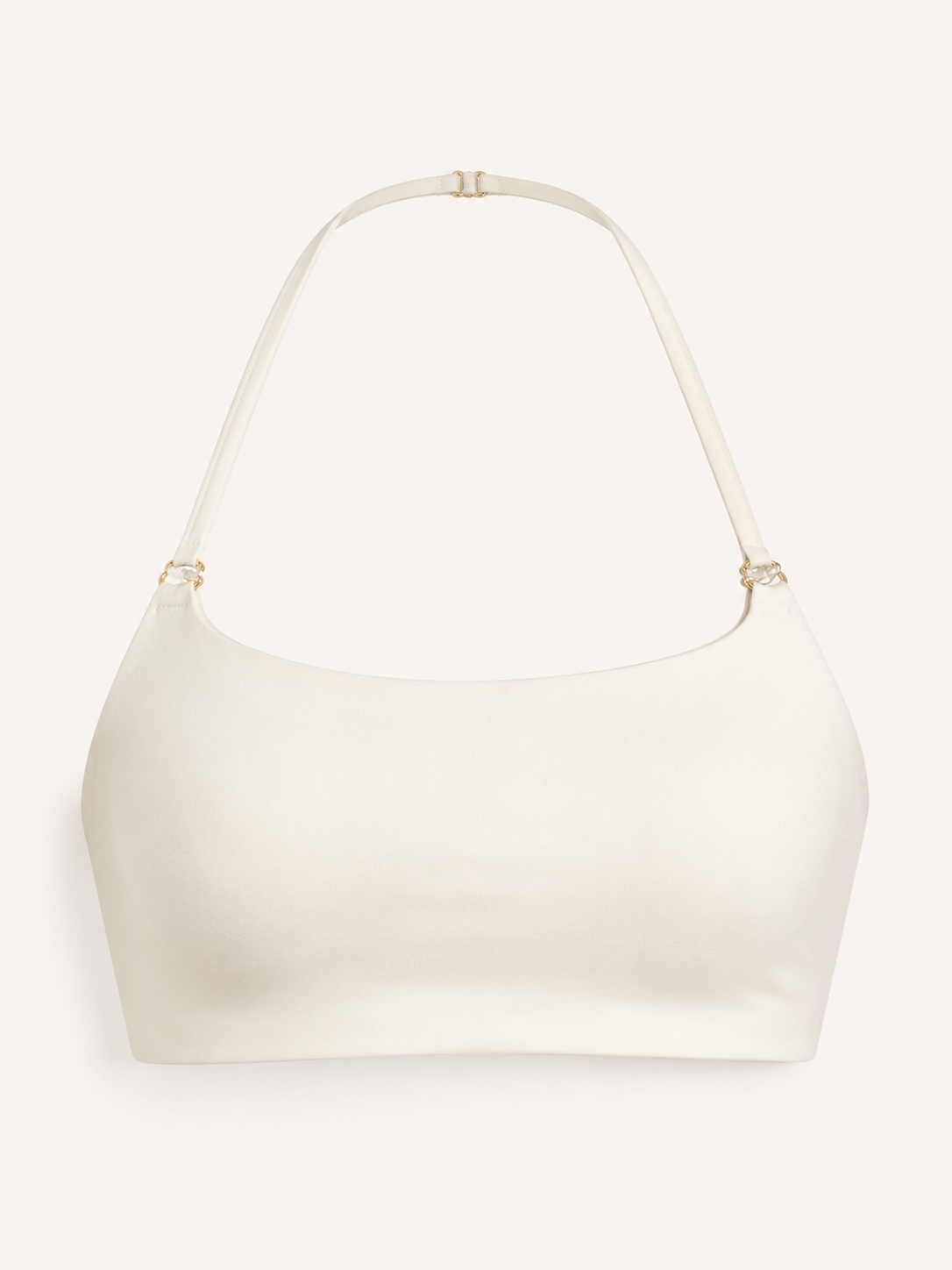 Soft Noir Cooling Halter Back Wireless Bra in ivory for refined lingerie styling