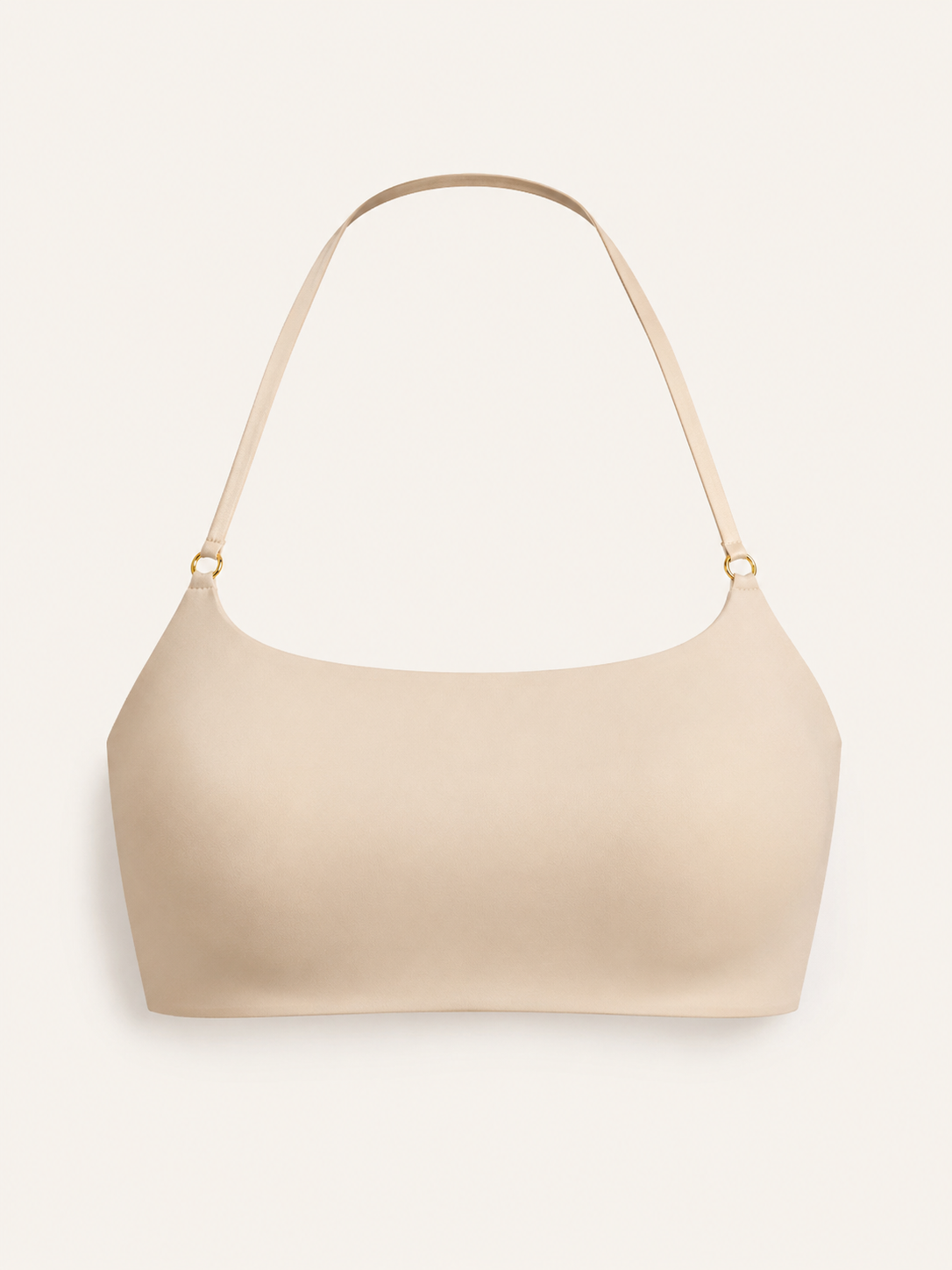 Soft Noir Cooling Halter Back Wireless Bra in nude beige for refined lingerie styling