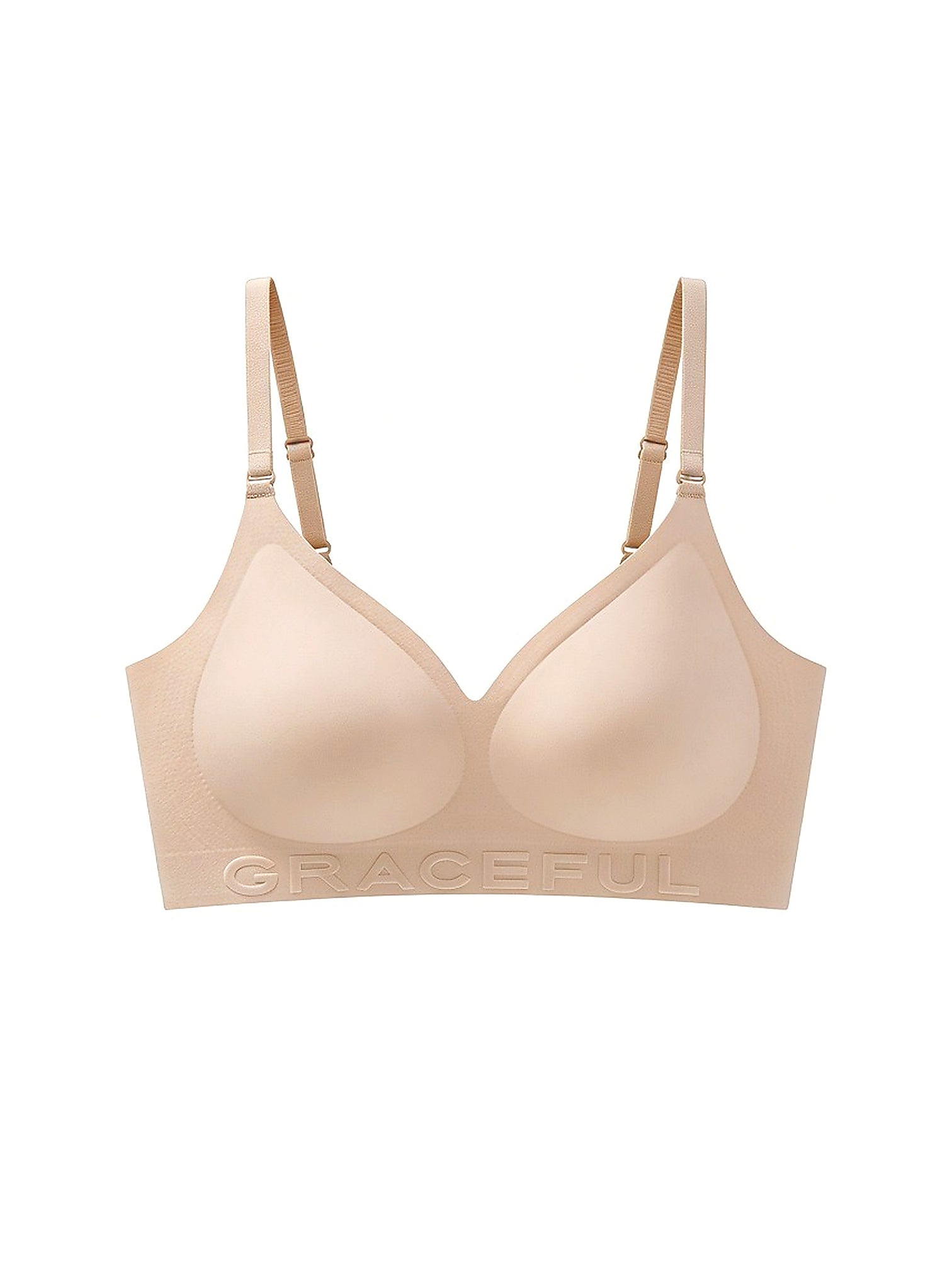 Soft Noir Graceful light beige wireless seamless bra with adjustable straps