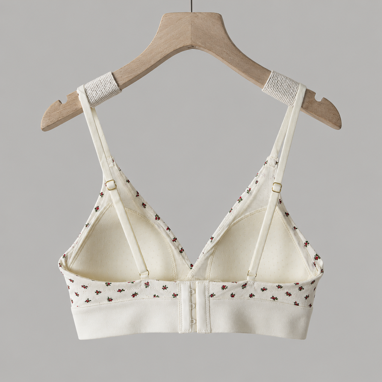 Soft Noir Heart Floral Wireless Bra in ivory heart for refined lingerie styling