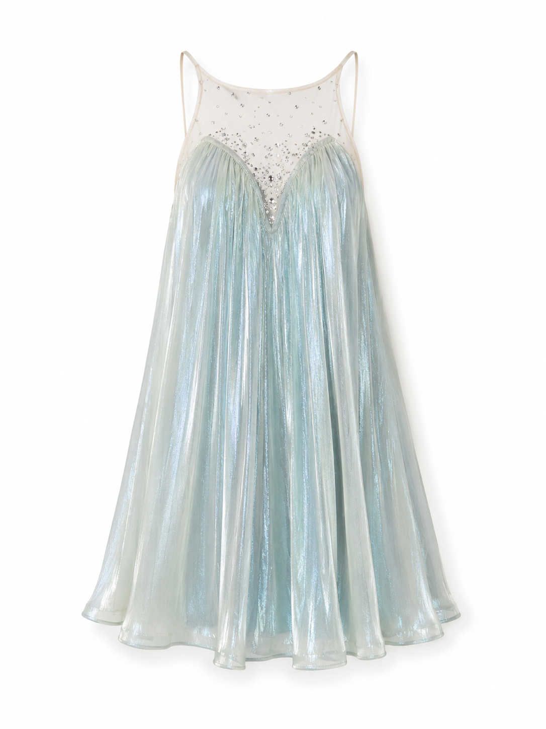 Soft Noir Mist Blue Lace Trim Chemise in mist blue product view