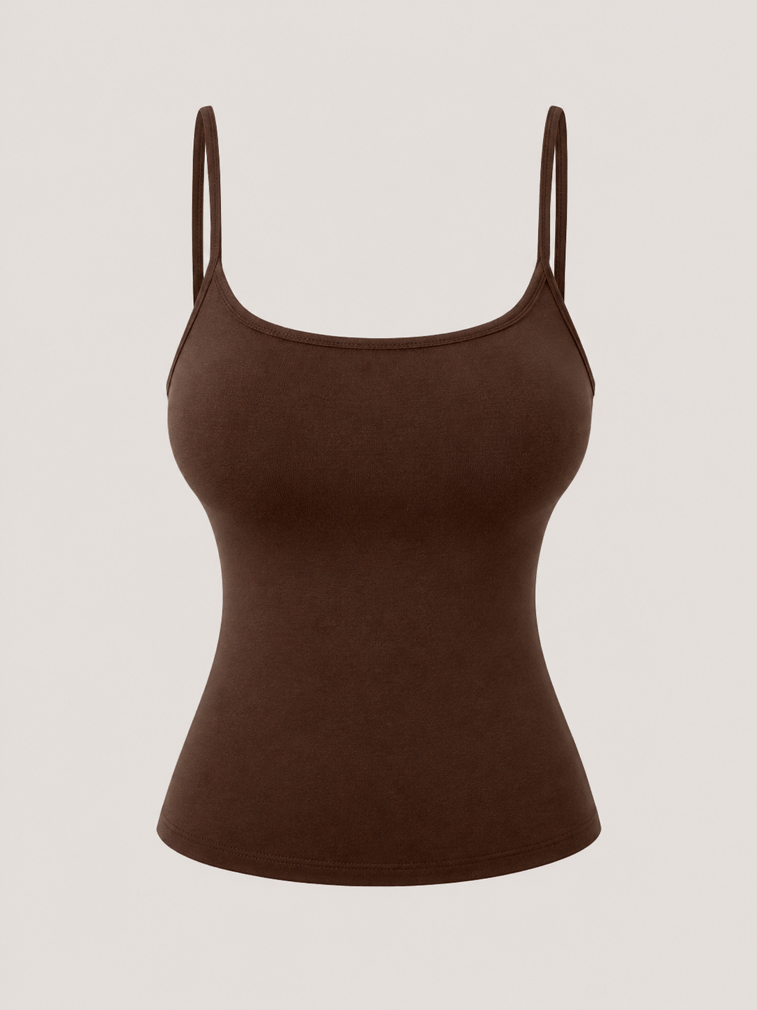 Soft Noir Padded Strappy Camisole in mocha brown for refined lingerie styling