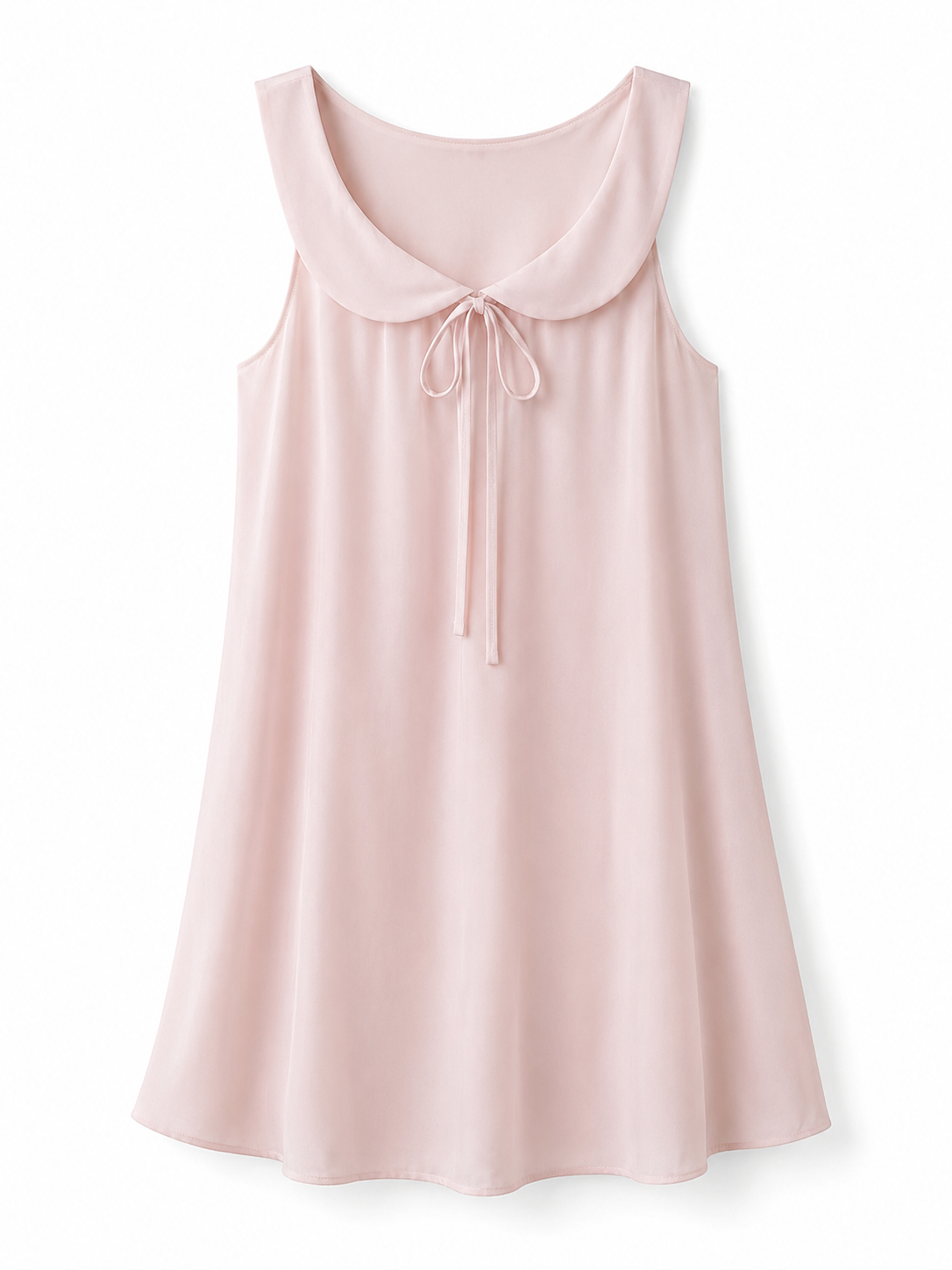Soft Noir Pale Pink Bow Neck Chemise in pale pink product view