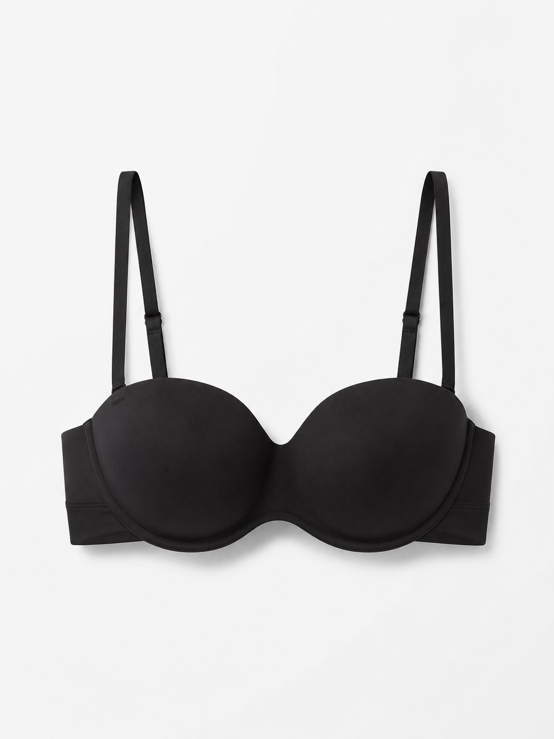 Soft Noir Rounded Cup Wireless Bra in black for refined lingerie styling