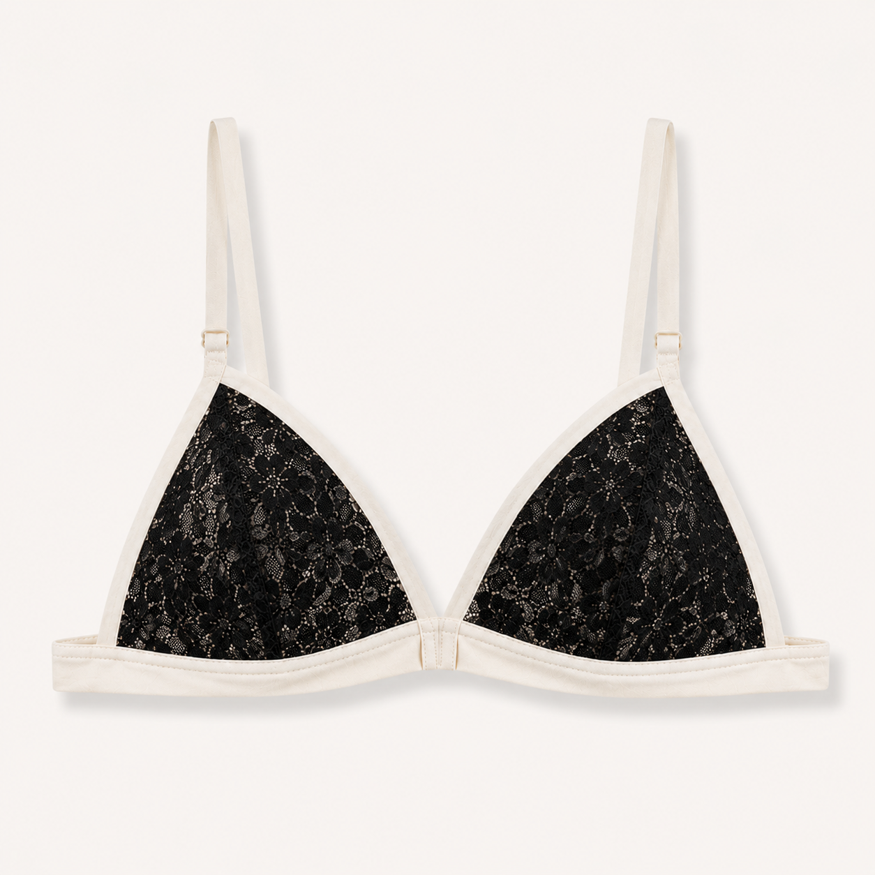 Soft Noir Ultra-Thin Lace Triangle Bra in black lace for refined lingerie styling