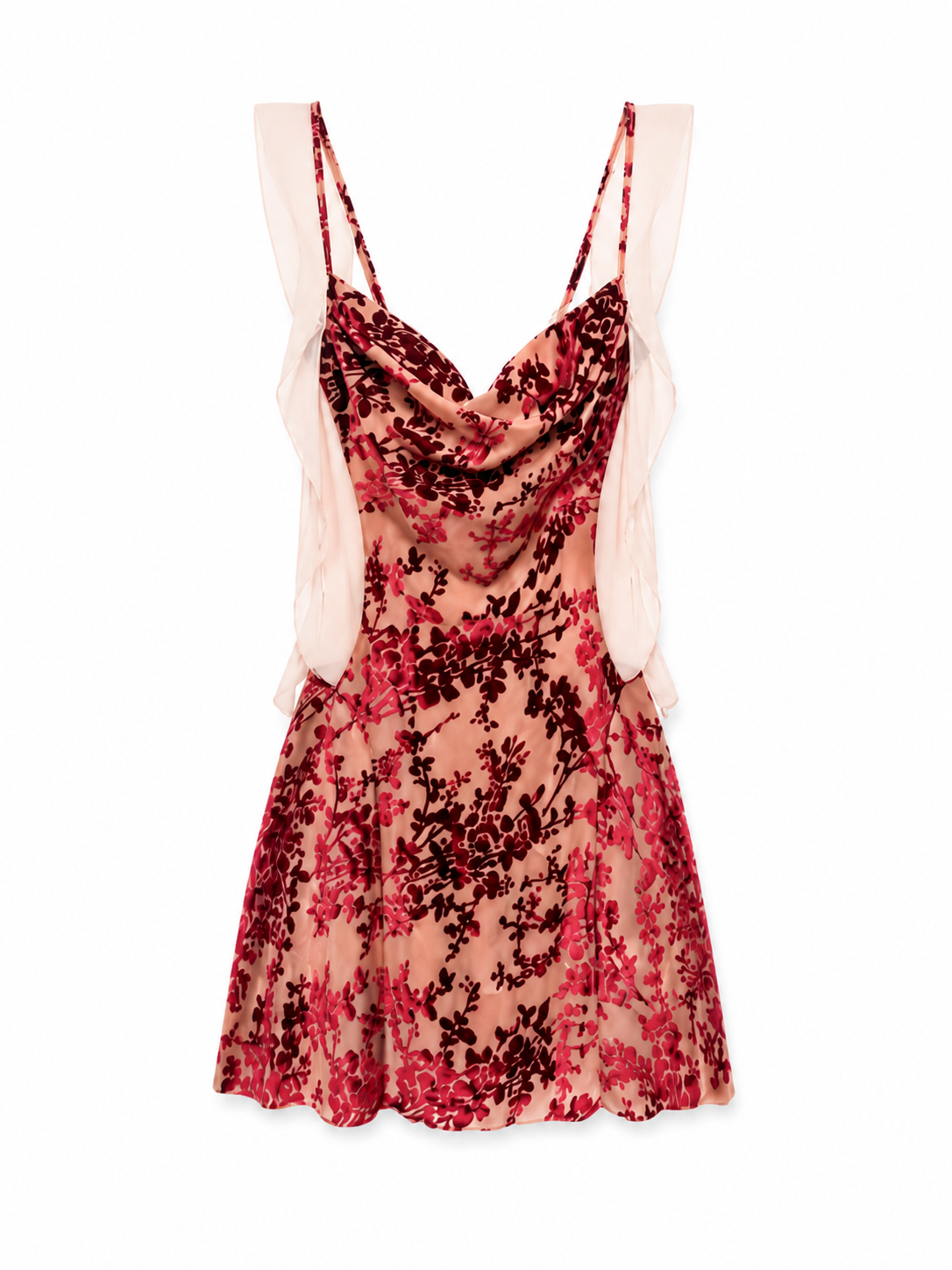 Soft Noir Wine Floral Lace Chemise in wine floral product view